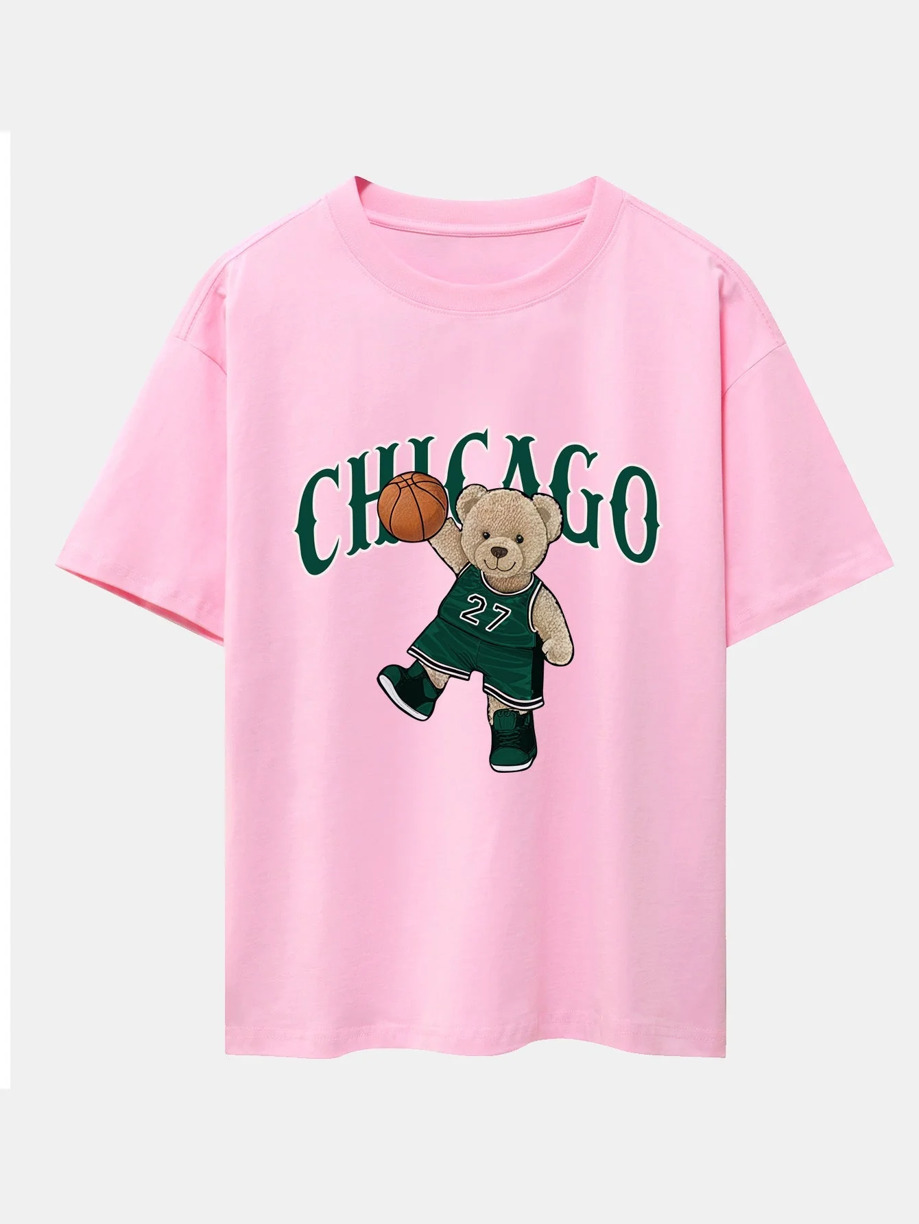 Erico® | Chicago Basketball Bear Print Drop Shoulder Oversize T-Shirt - Image 12