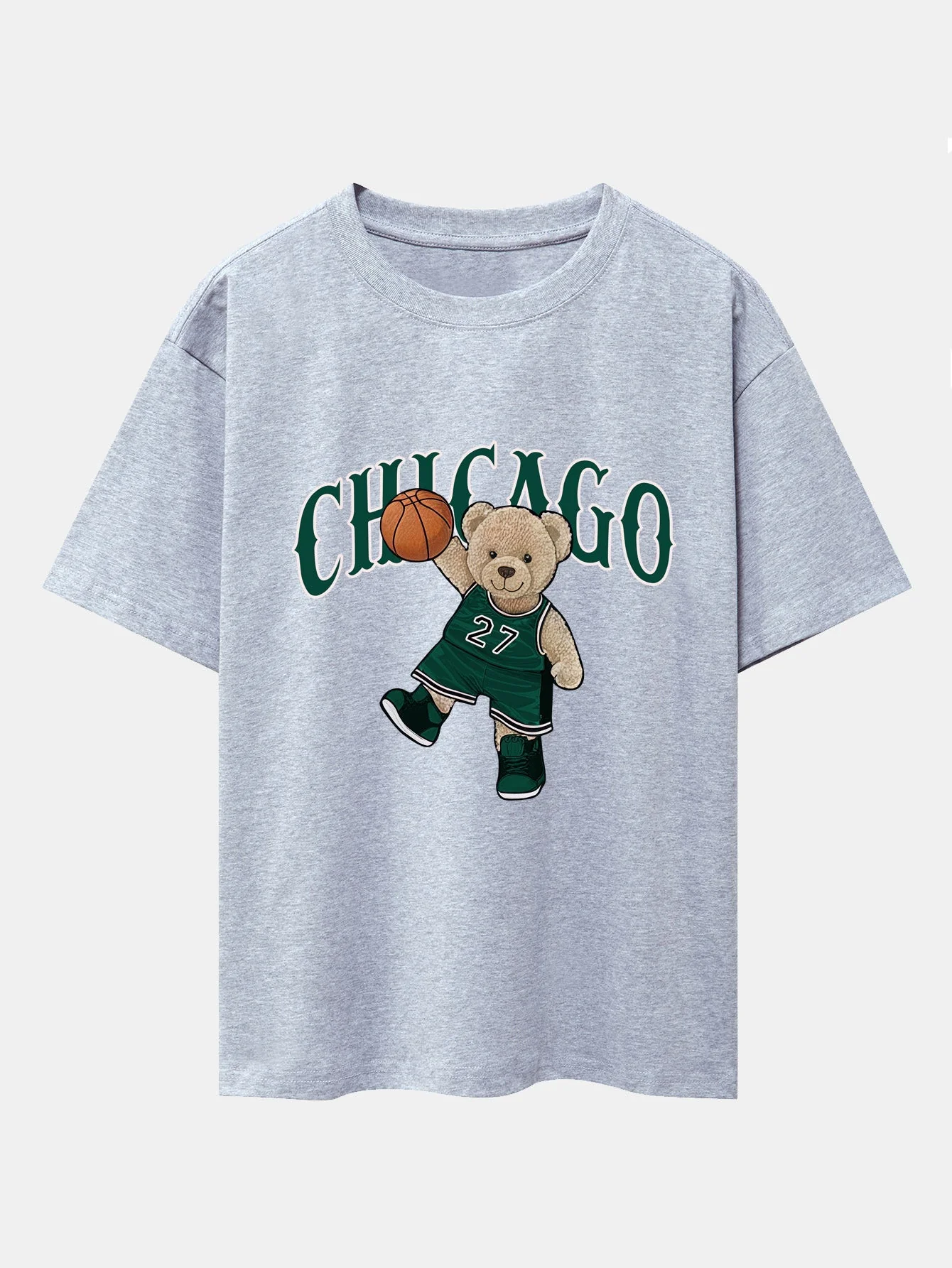 Erico® | Chicago Basketball Bear Print Drop Shoulder Oversize T-Shirt - Image 13