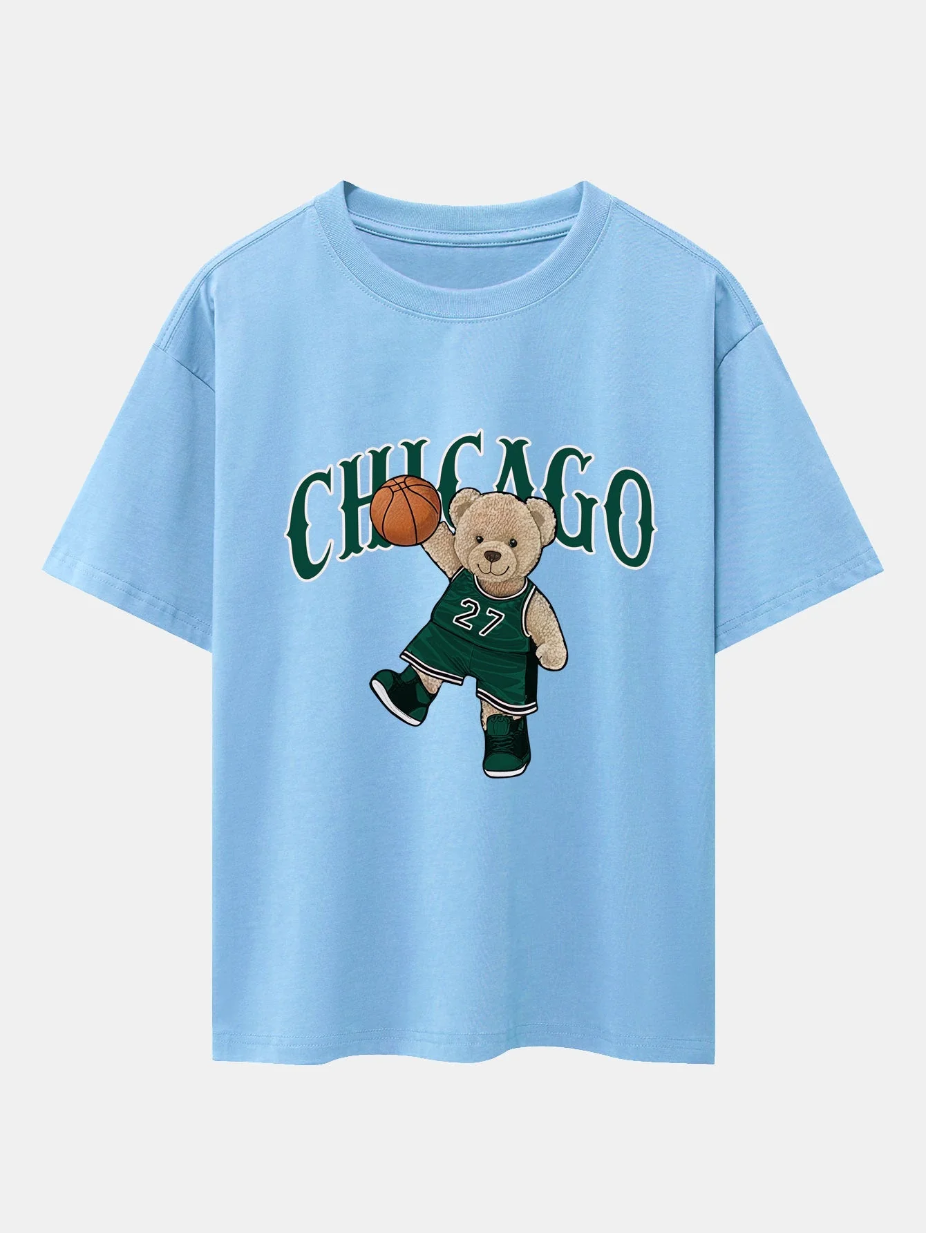 Erico® | Chicago Basketball Bear Print Drop Shoulder Oversize T-Shirt - Image 14
