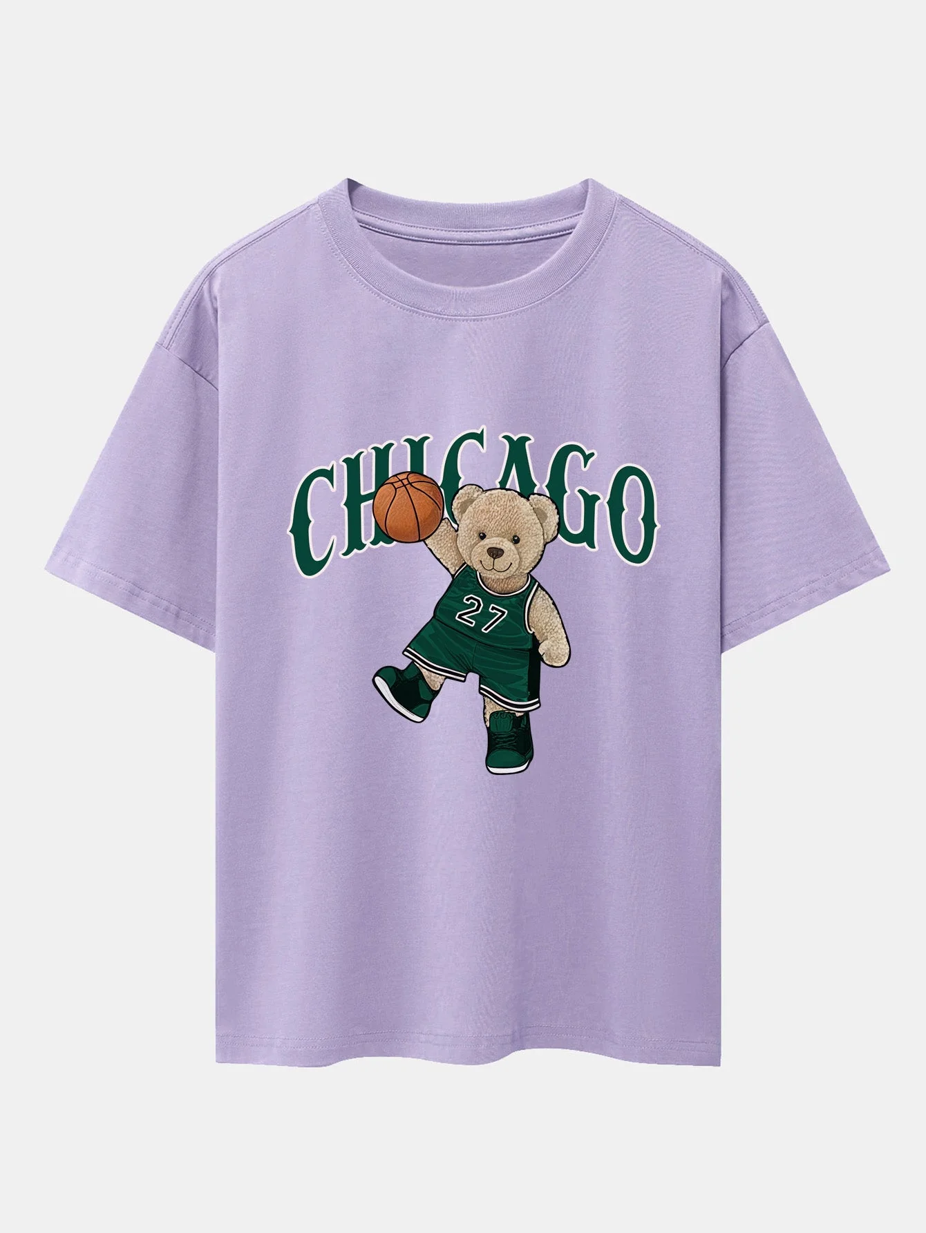 Erico® | Chicago Basketball Bear Print Drop Shoulder Oversize T-Shirt - Image 15