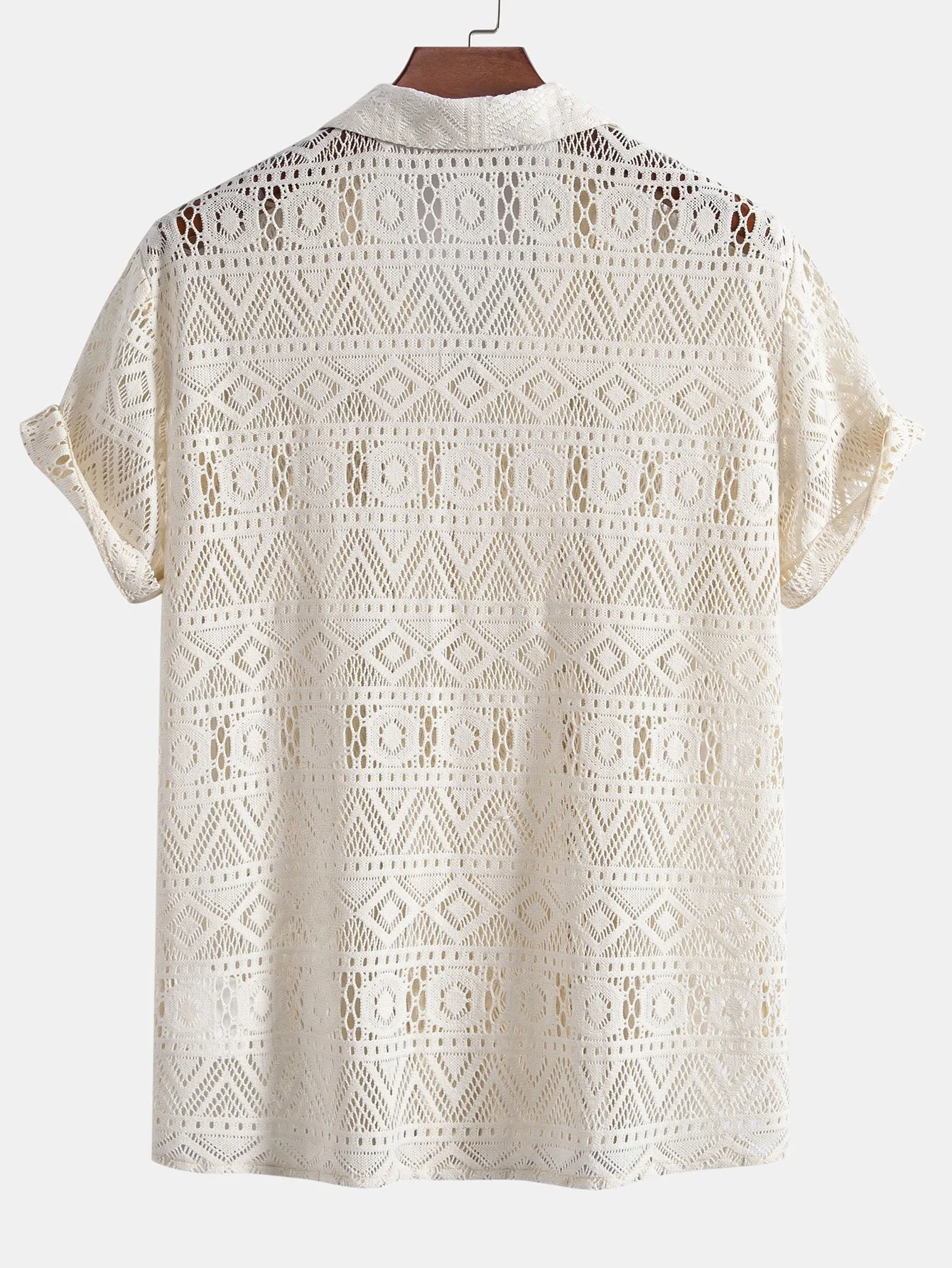 Erik® | Short Sleeve Geometry Textured Cuban Shirt - Image 2
