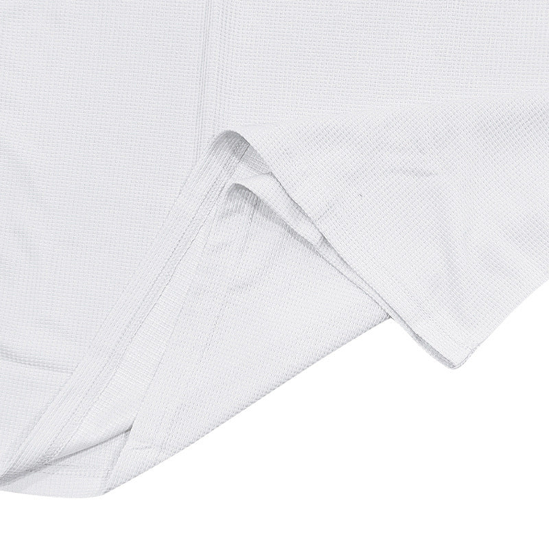 Erik | Men'S Spring And Summer Fashion Casual Waffle Color Contrast Stitching Henry Collar Short Sleeve T-Shirt - Image 9
