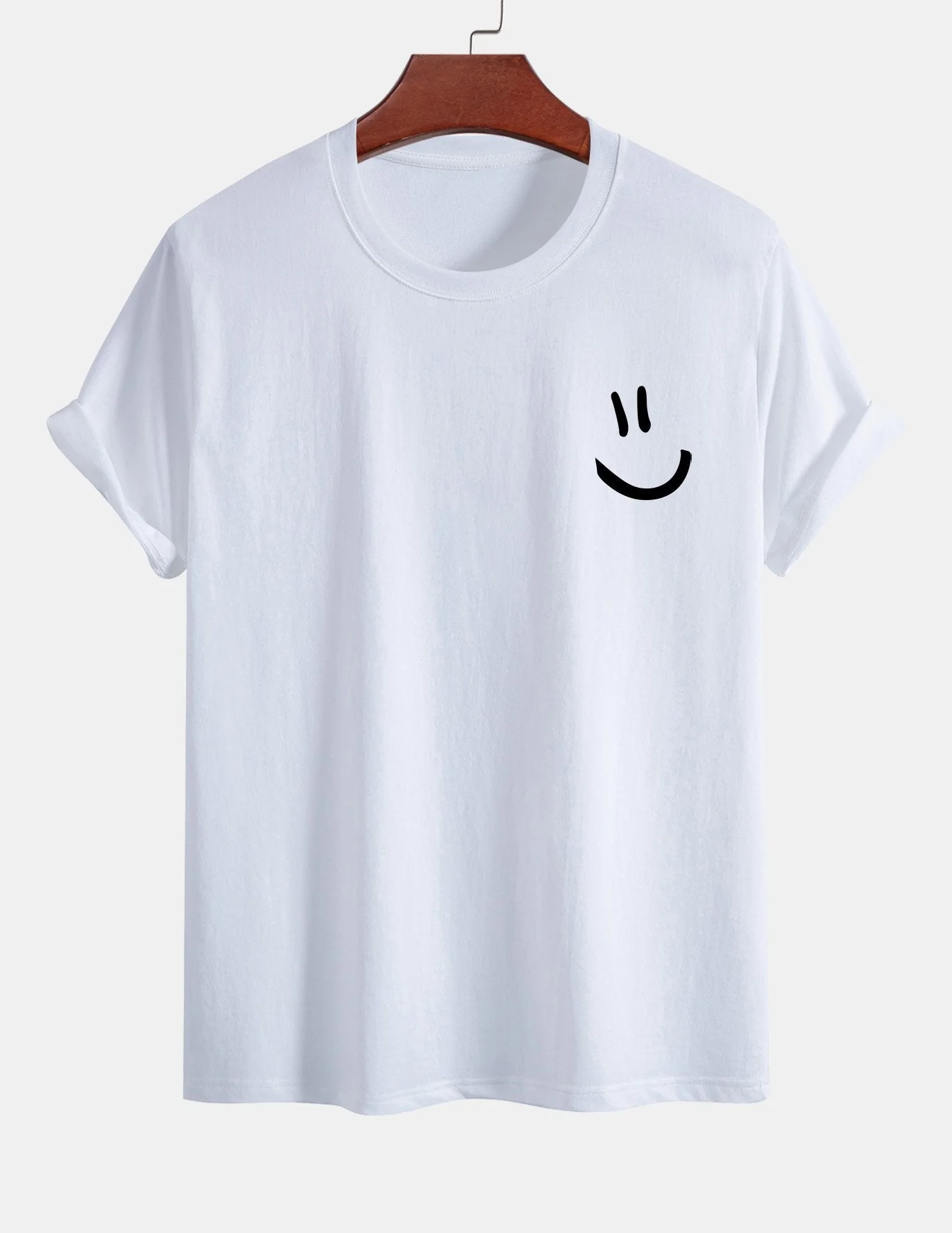 Ernest® | Regular Fit Smiley Face Print Cotton T-Shirt - Image 3