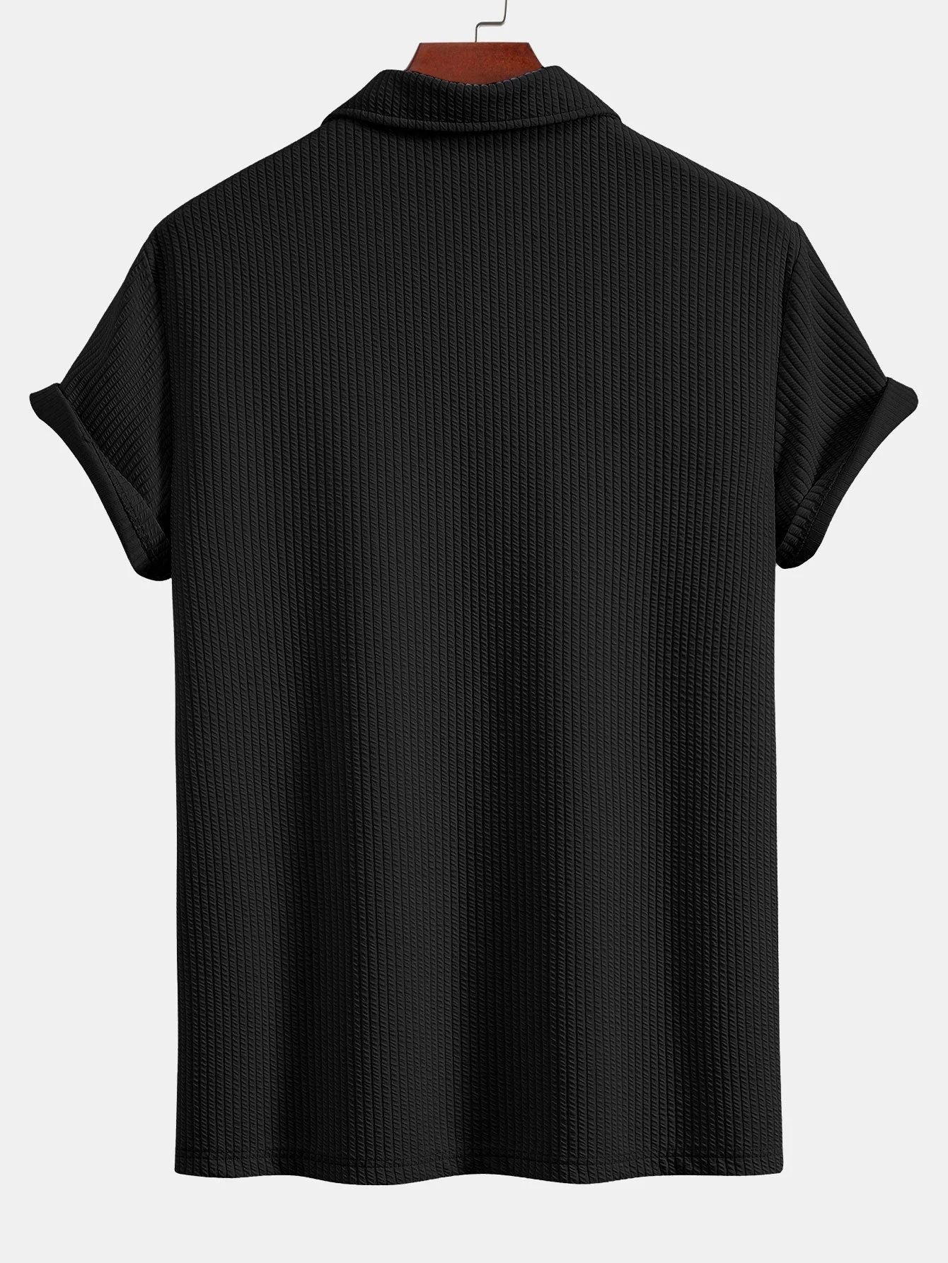 Ernesto® | Short Sleeved V-Neck Ribbed Polo & Drawstring Ribbed Shorts - Image 11