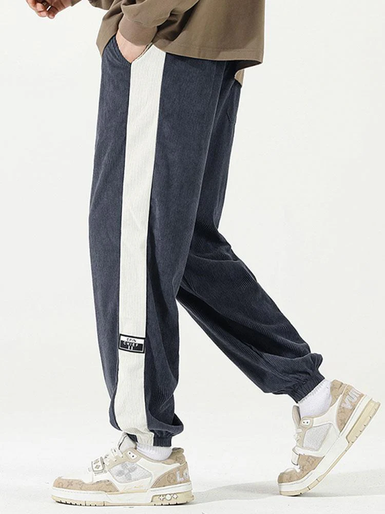 Ernesto® | Side Stripe Corduroy Jogging Pants - Image 11