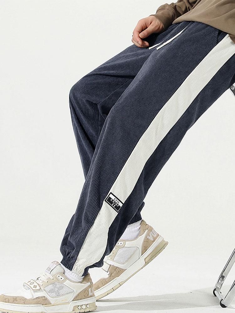 Ernesto® | Side Stripe Corduroy Jogging Pants - Image 13