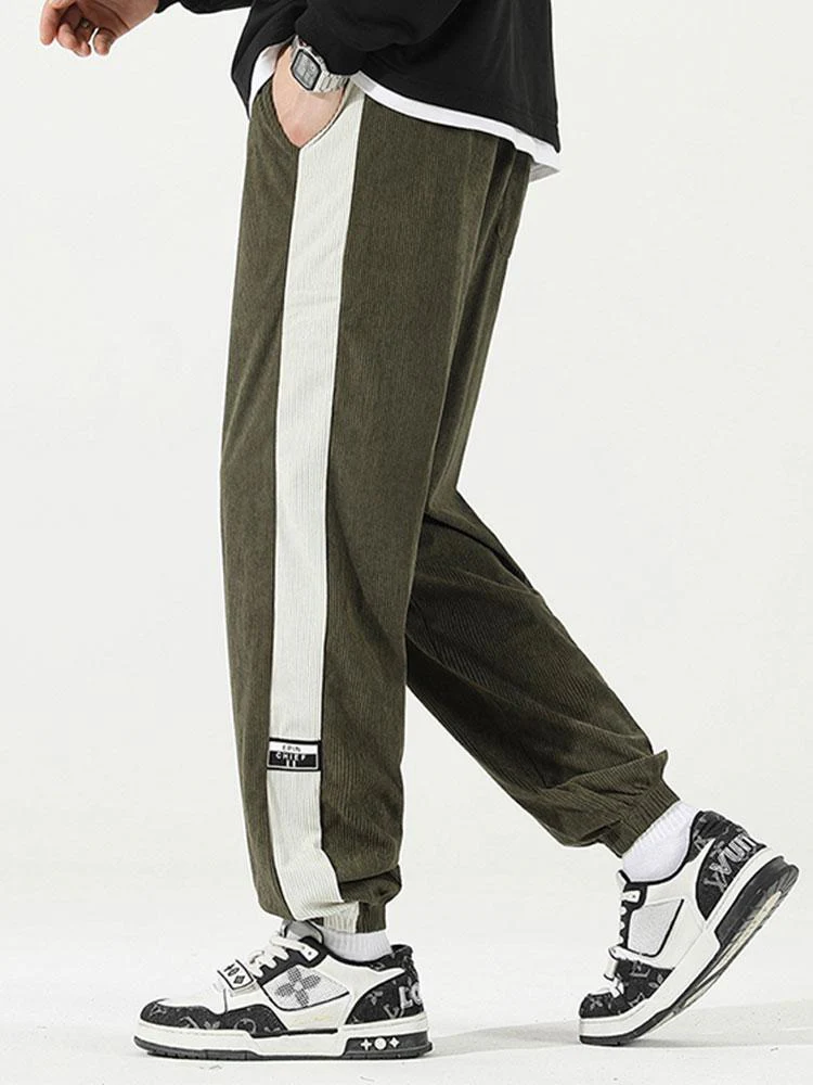 Ernesto® | Side Stripe Corduroy Jogging Pants - Image 2