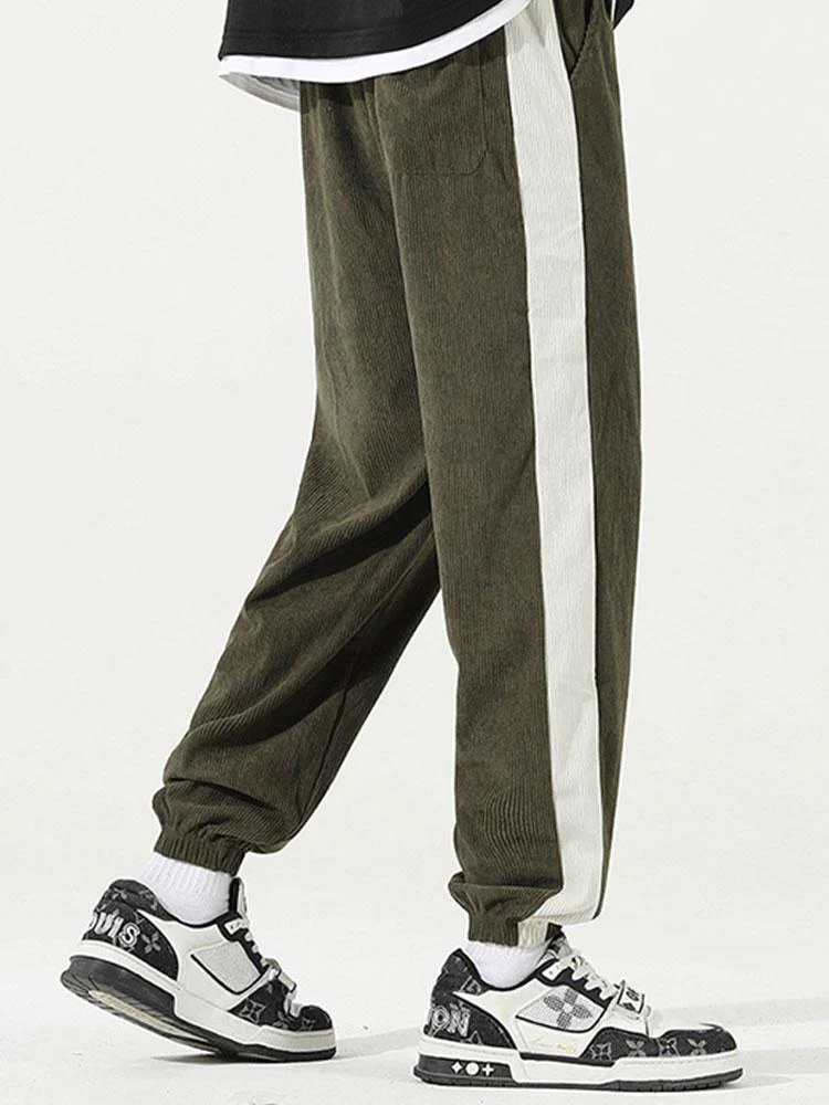 Ernesto® | Side Stripe Corduroy Jogging Pants - Image 3