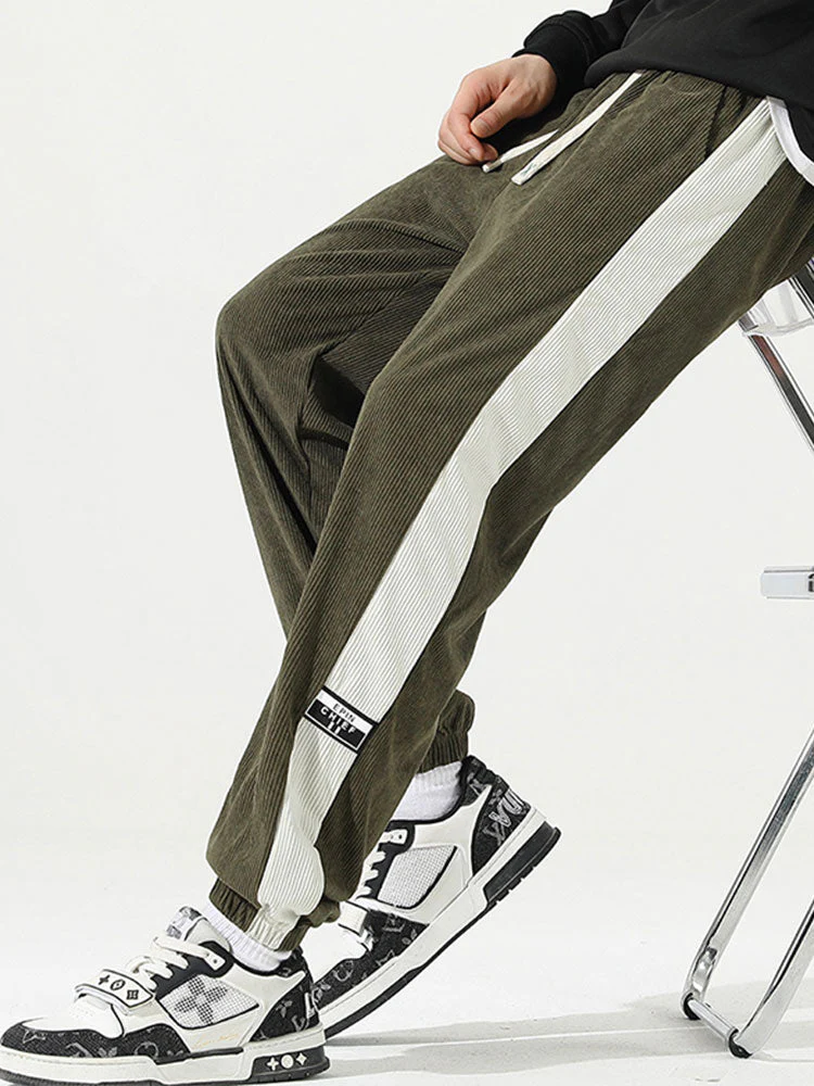 Ernesto® | Side Stripe Corduroy Jogging Pants - Image 4