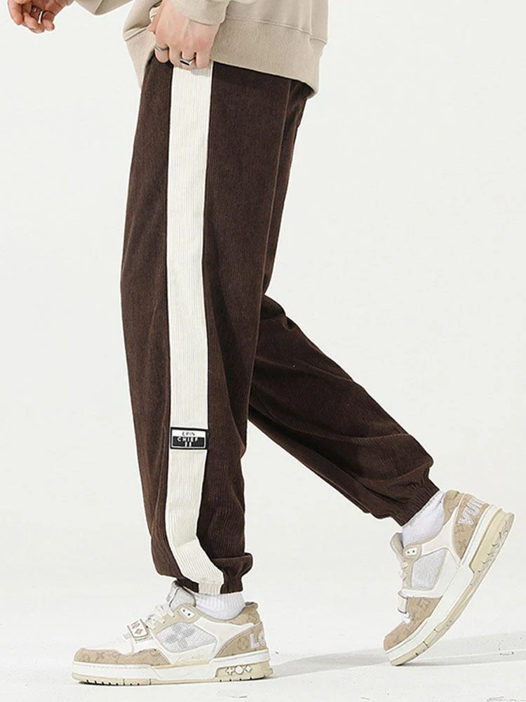 Ernesto® | Side Stripe Corduroy Jogging Pants - Image 5