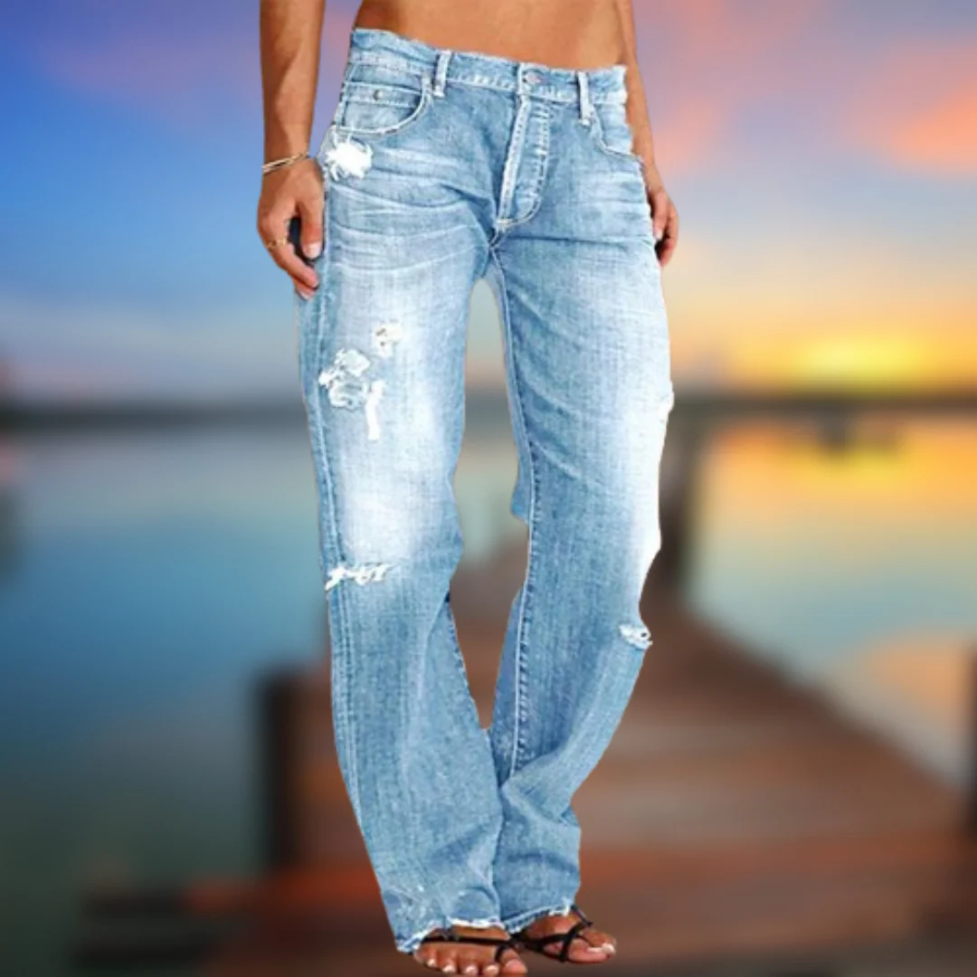Ernesto® | Women's Casual Jeans With Tear - Image 4