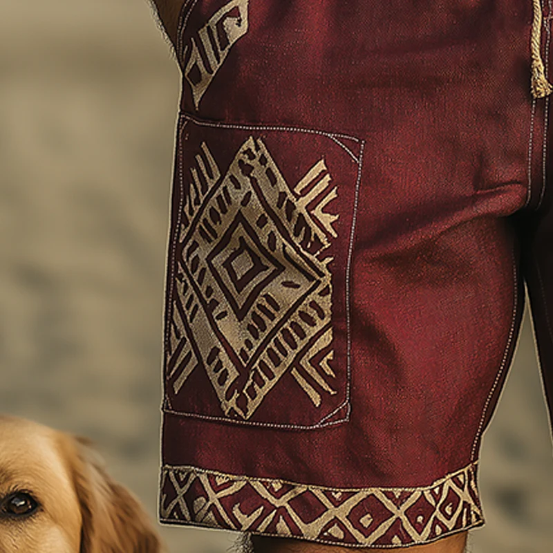 Ernesto | Men'S Summer Fashion Simple Printed Linen Casual Shorts - Image 3