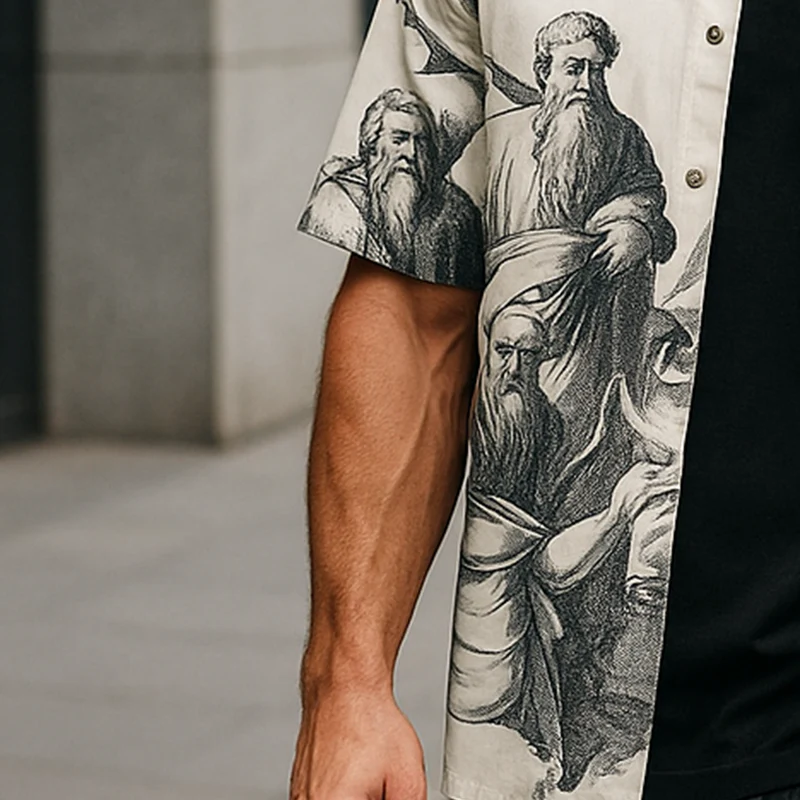 Ernie | Men'S Summer Fashion Printed Polyester Blended Short Sleeve Shirt - Image 3