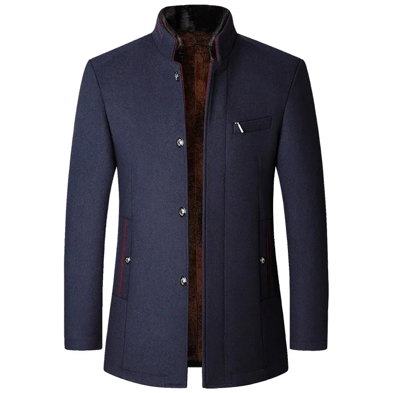 Eros | Classic high collar wool coat for men - Image 2