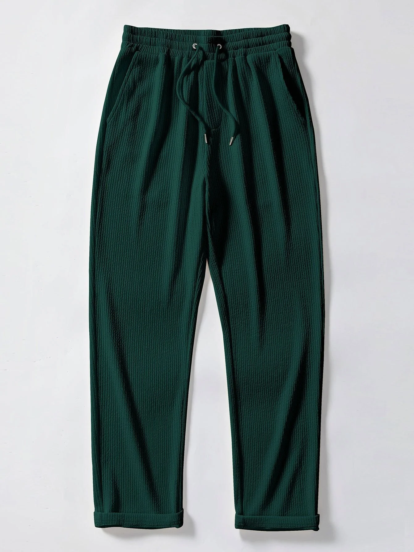 Esau® | Short Sleeved V-Neck Ribbed Polo & Straight Leg Ribbed Pants - Image 19