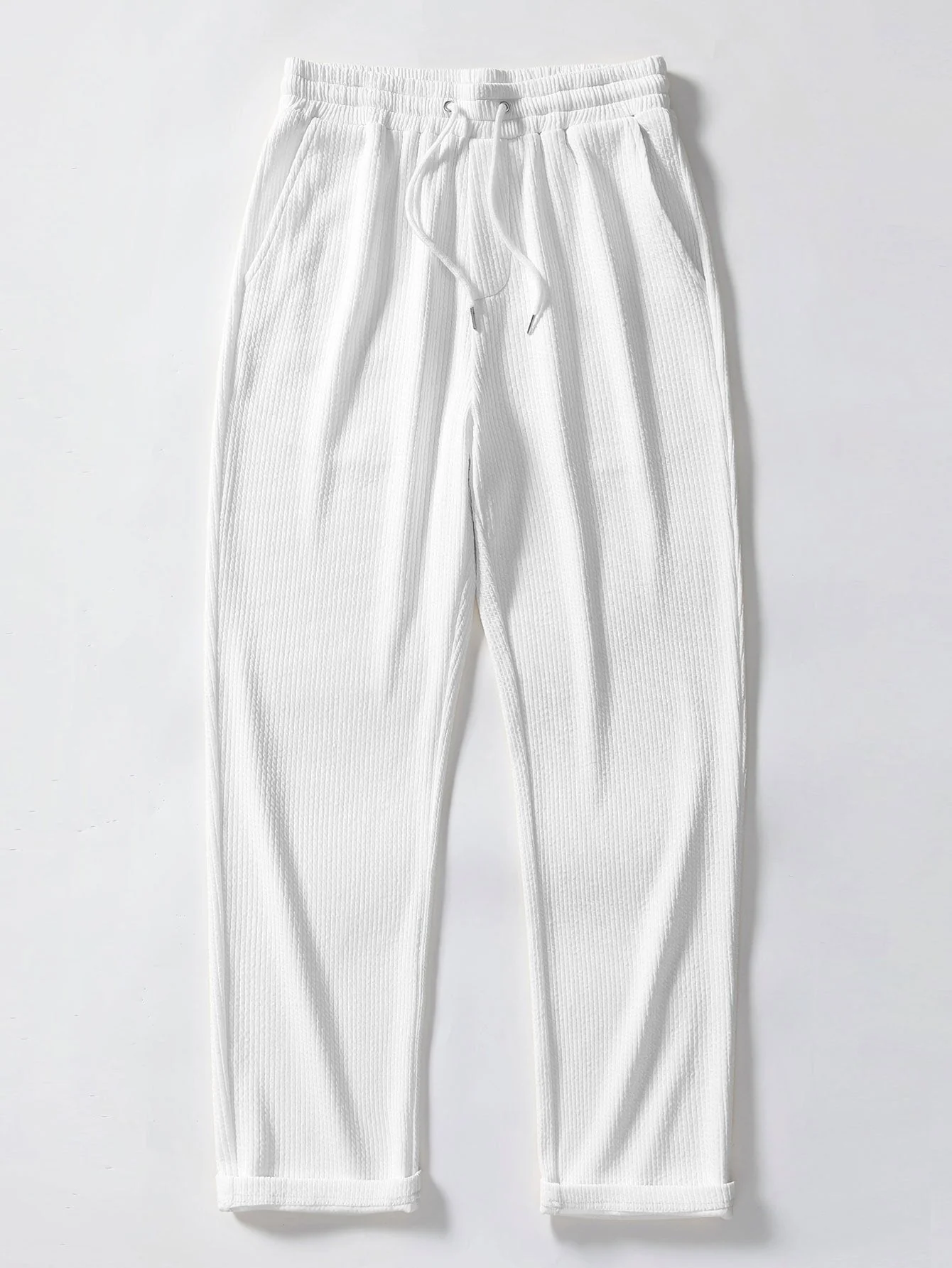 Esau® | Short Sleeved V-Neck Ribbed Polo & Straight Leg Ribbed Pants - Image 21