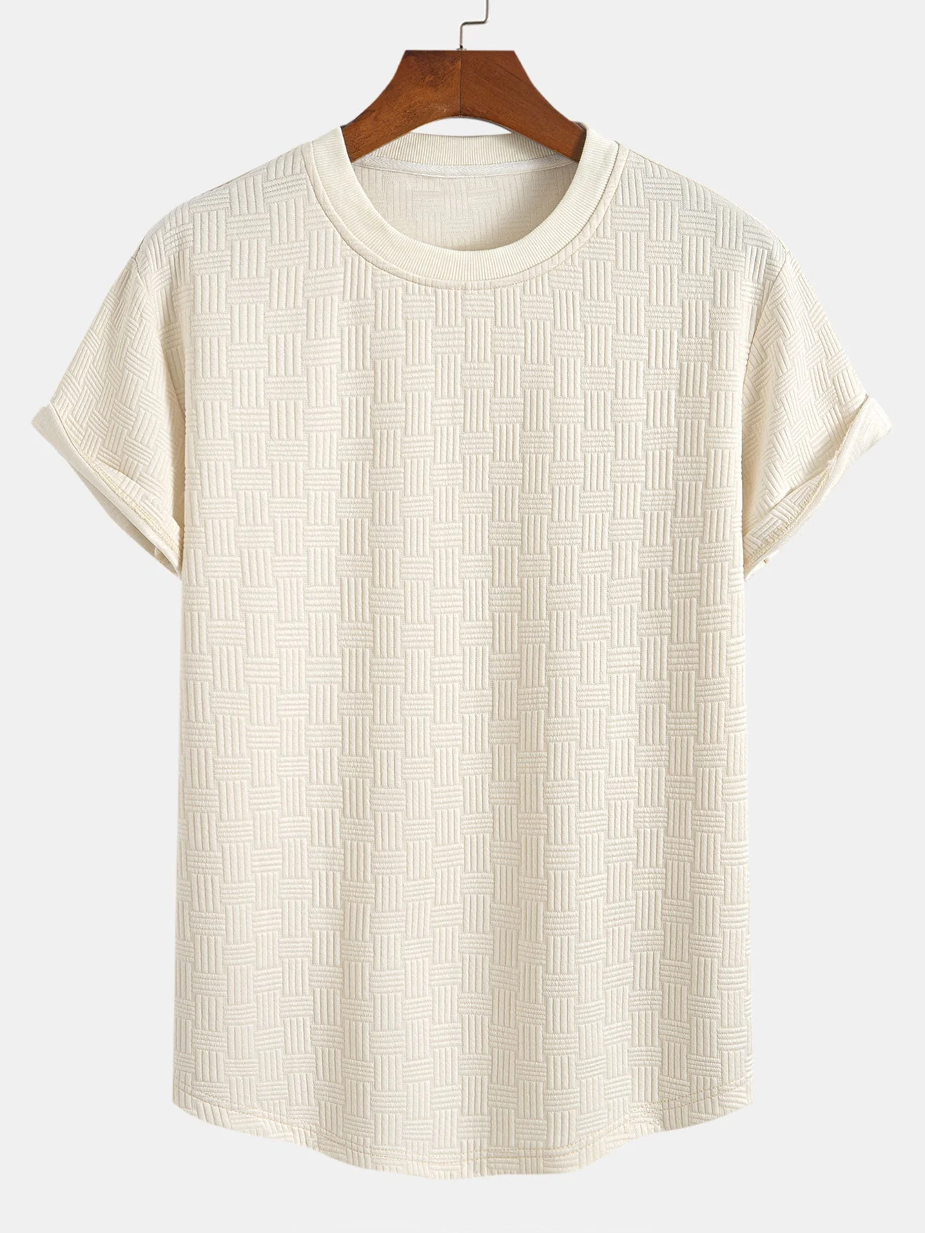 Estanislao® | Stripe Jacquard Arc Hem T-Shirt - Image 3