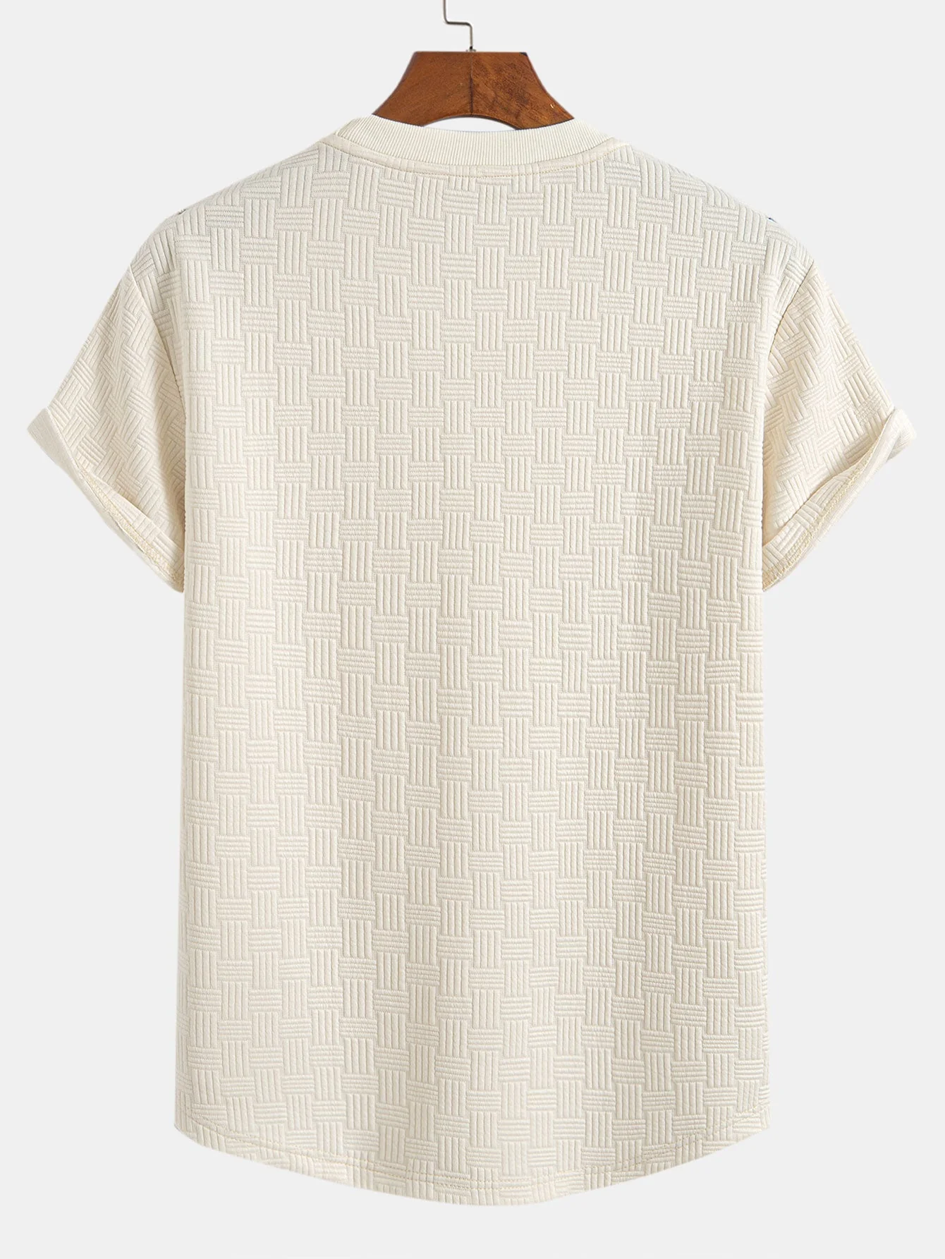 Estanislao® | Stripe Jacquard Arc Hem T-Shirt - Image 4