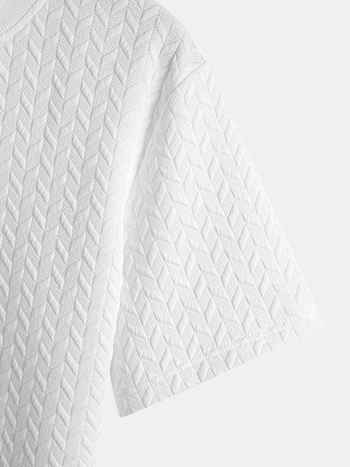 Esteban® | Jacquard Textured Arc Hem T-Shirt - Image 8