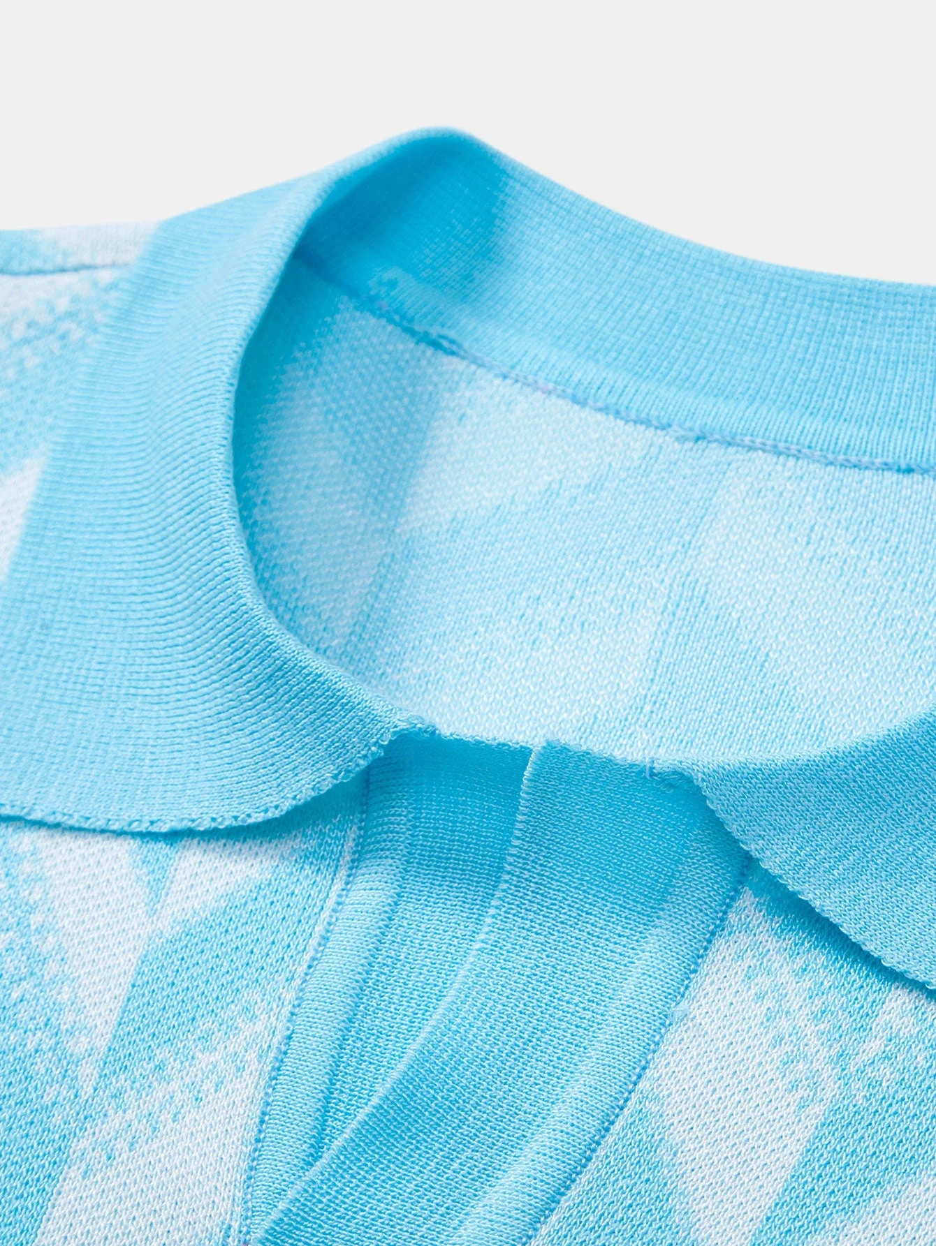 Ethan | Geometric Knitted V Neck Polo Shirt - Image 3