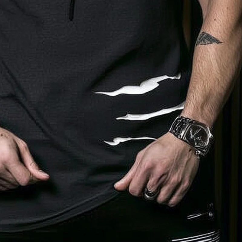 Ethan | Men'S Ripped Short-Sleeved Loose Hoodie - Image 2