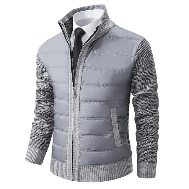 Eudoro | Men's quilted jacket with ribbed sleeves - Image 3