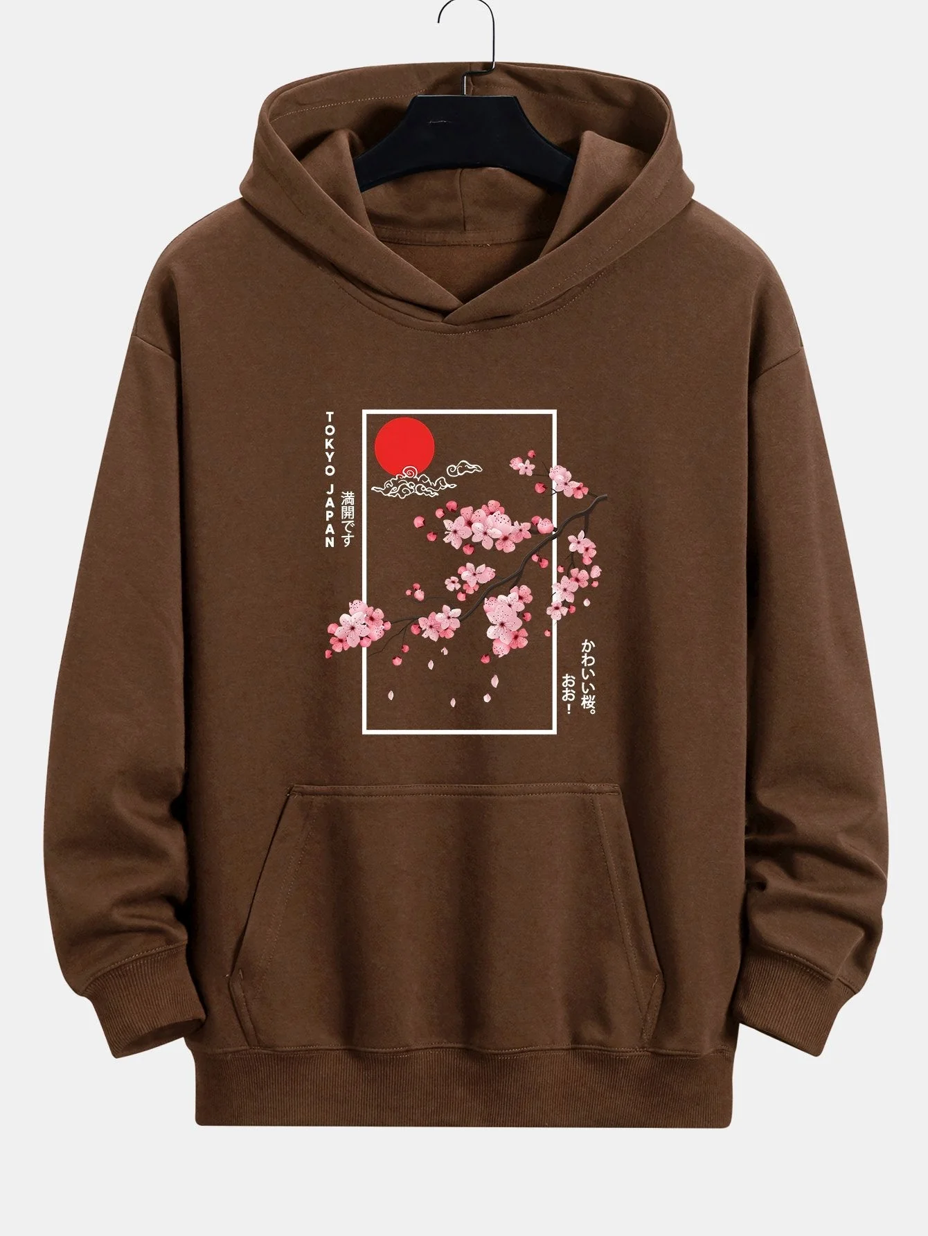 Eugene | Cherry Blossom Slogan Print Relax Fit Hoodie - Image 8