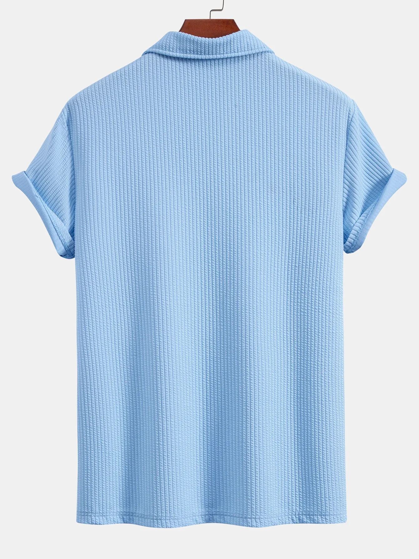 Eugenio® | Short Sleeved V-Neck Ribbed Polo - Image 2