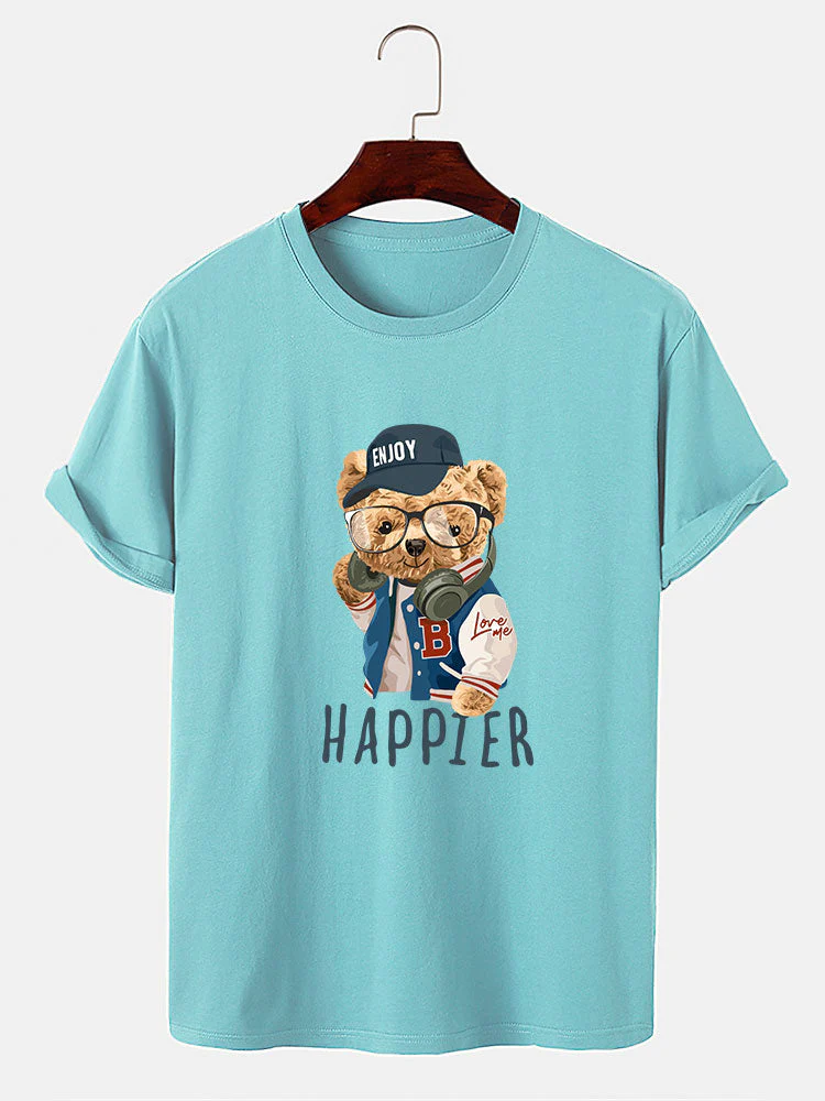 Eusebio® | Baseball Jacket Bear Slogan Print T-Shirt - Image 9