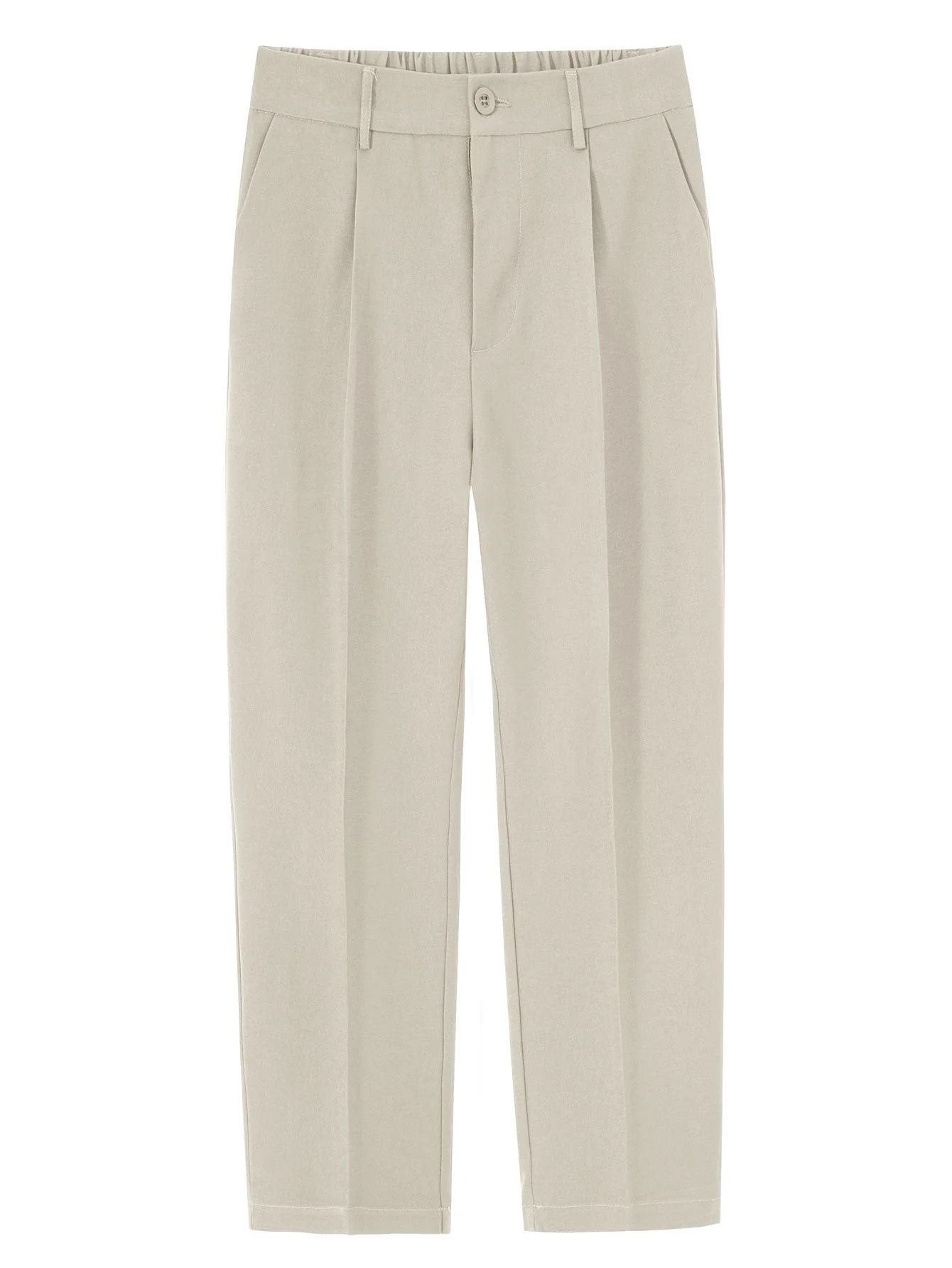 Eustaquio® | Relax Fit Elastic Waist Straight Leg Trousers - Image 14
