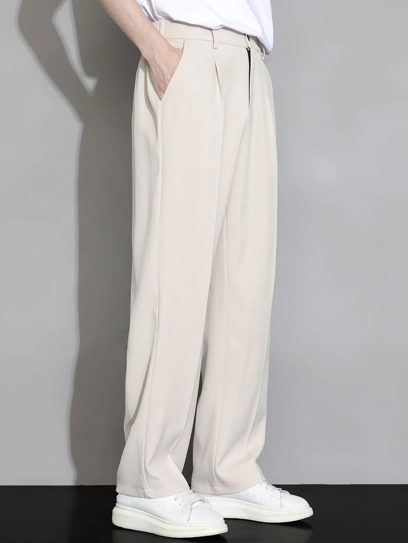 Eustaquio® | Relax Fit Elastic Waist Straight Leg Trousers - Image 8