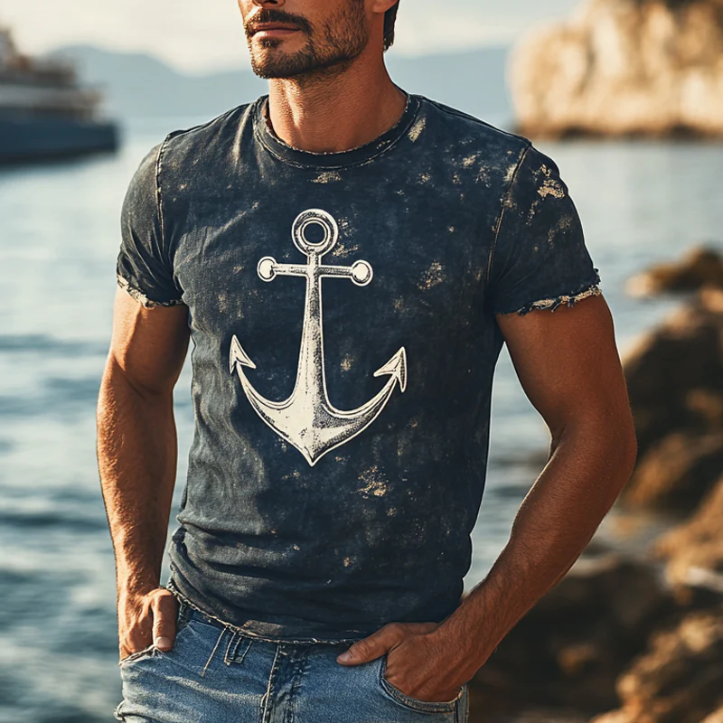 Evan | Men'S Retro Printed Round Neck Short Sleeve T-Shirt - Image 3