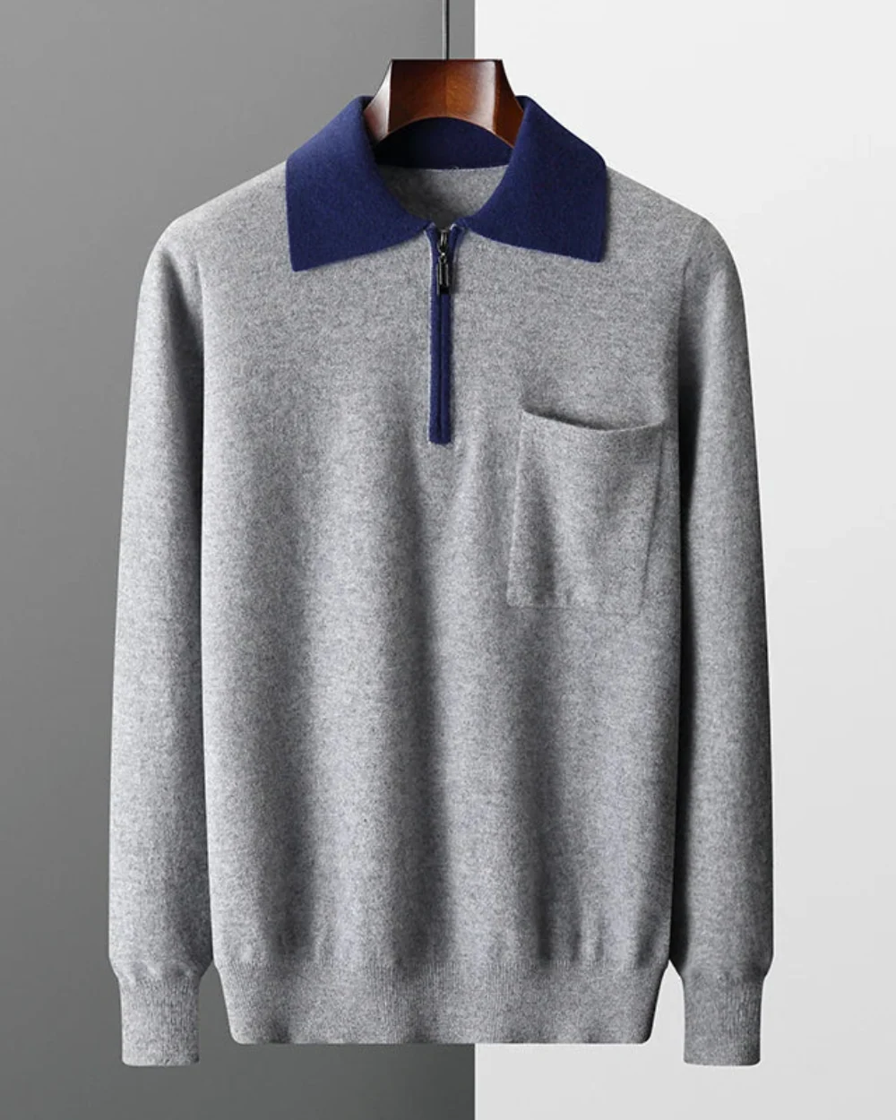 Evander | Castelle Cashmere Zip Up Polo - Image 3