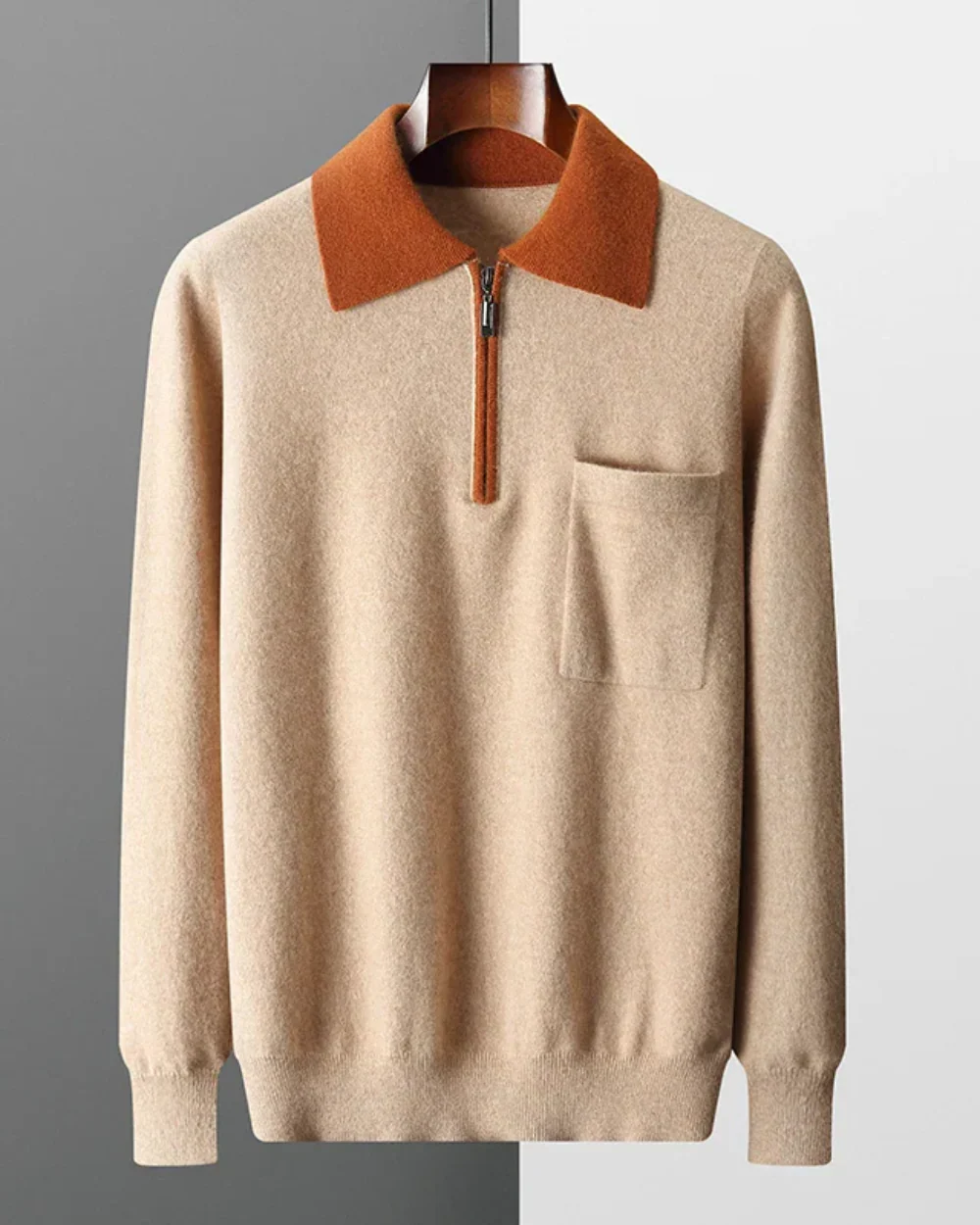 Evander | Castelle Cashmere Zip Up Polo - Image 4