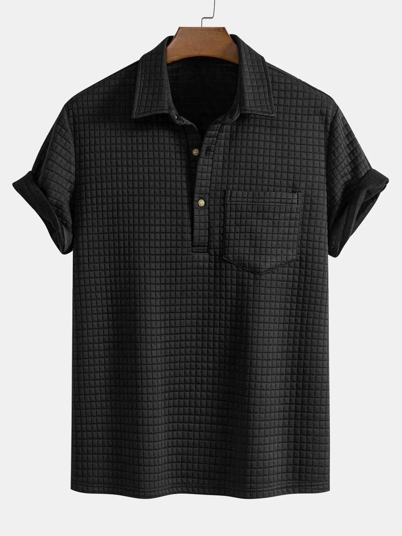 Everett | Waffle Polo With Pockets - Image 5