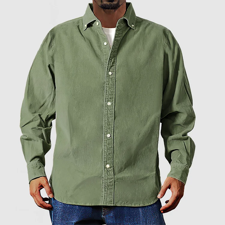 Ewan® | Classic Beige Corduroy Shirt - Image 4