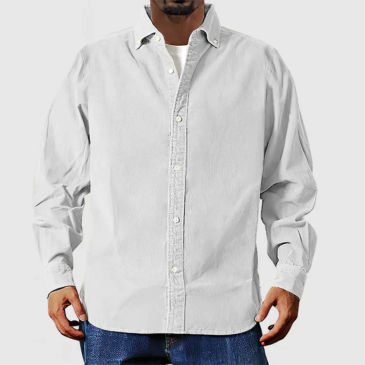 Ewan® | Classic Beige Corduroy Shirt - Image 6