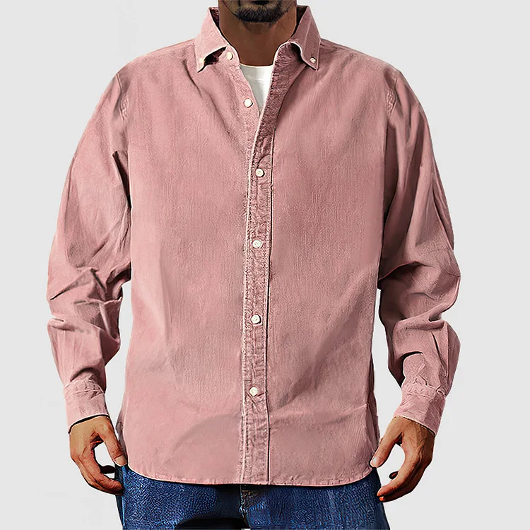 Ewan® | Classic Beige Corduroy Shirt - Image 7