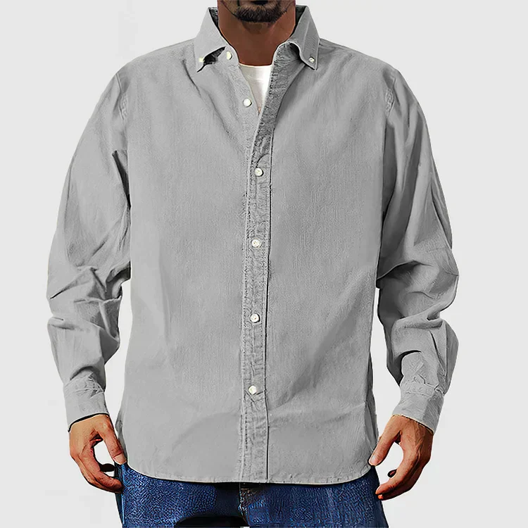 Ewan® | Classic Beige Corduroy Shirt - Image 8
