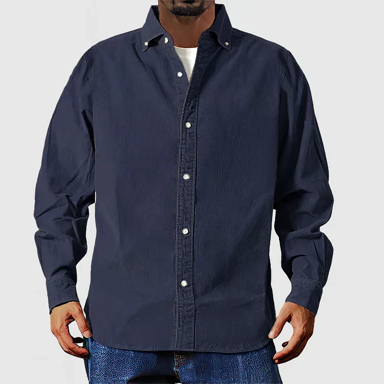 Ewan® | Classic Beige Corduroy Shirt - Image 9