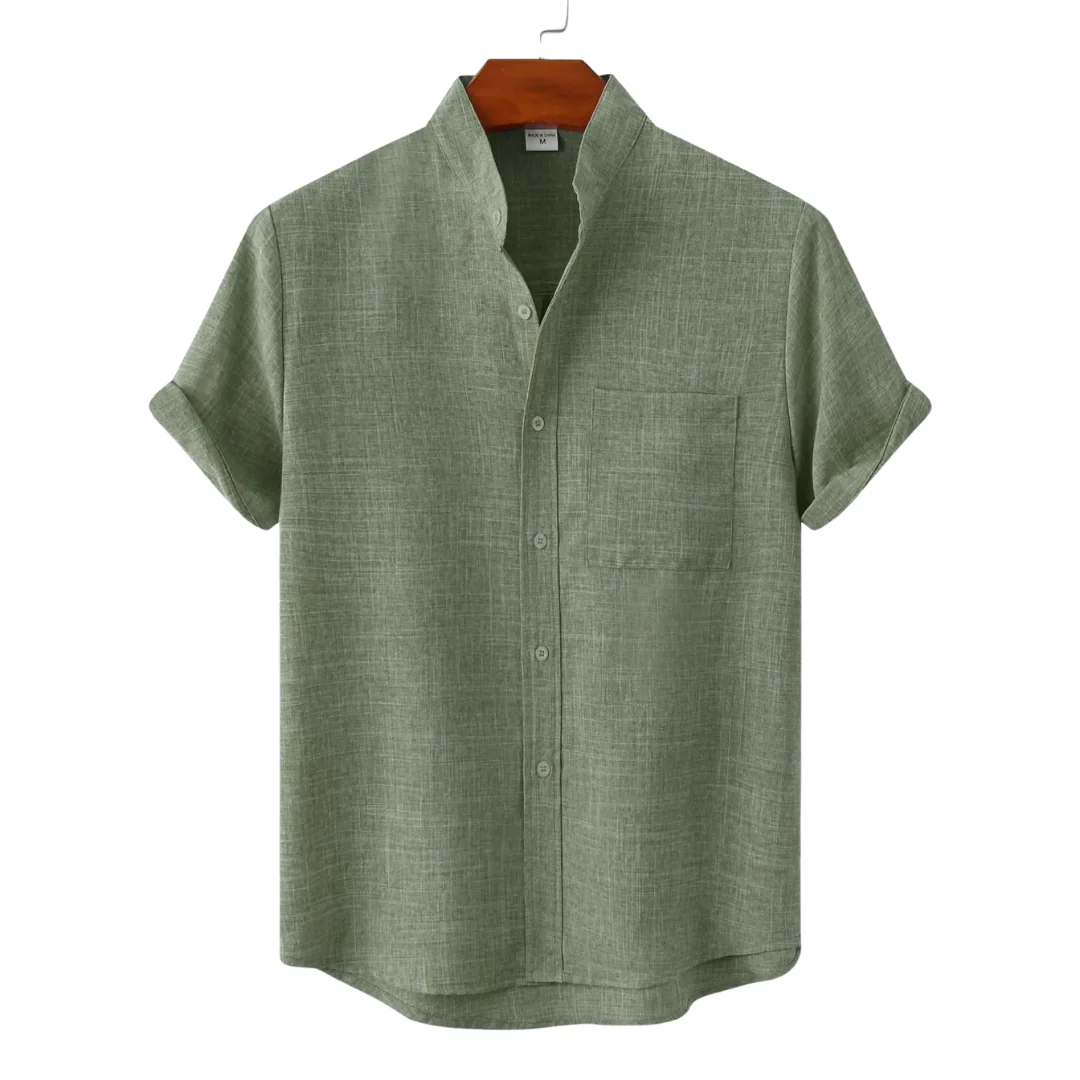 Ezra® | Linen T-Shirt Boho Solid Color Slim Fit - Image 4