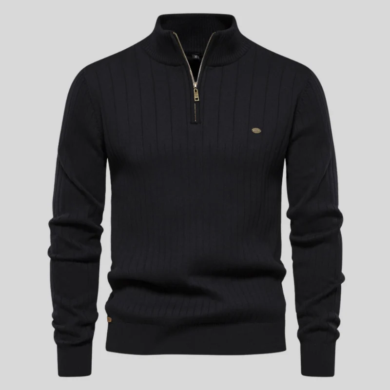 Ezra® | Muscle Fit Casual Rib Sweater - Image 3