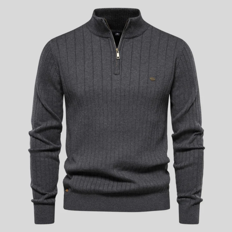 Ezra® | Muscle Fit Casual Rib Sweater - Image 4
