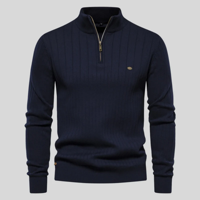Ezra® | Muscle Fit Casual Rib Sweater - Image 5