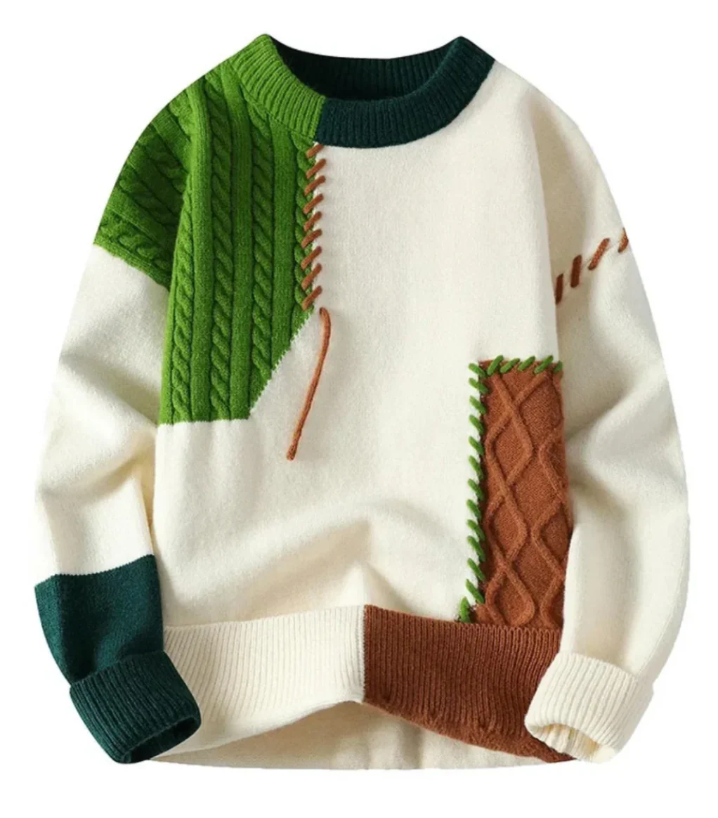 Ezra® | Retro Patchwork Sweater - Image 7
