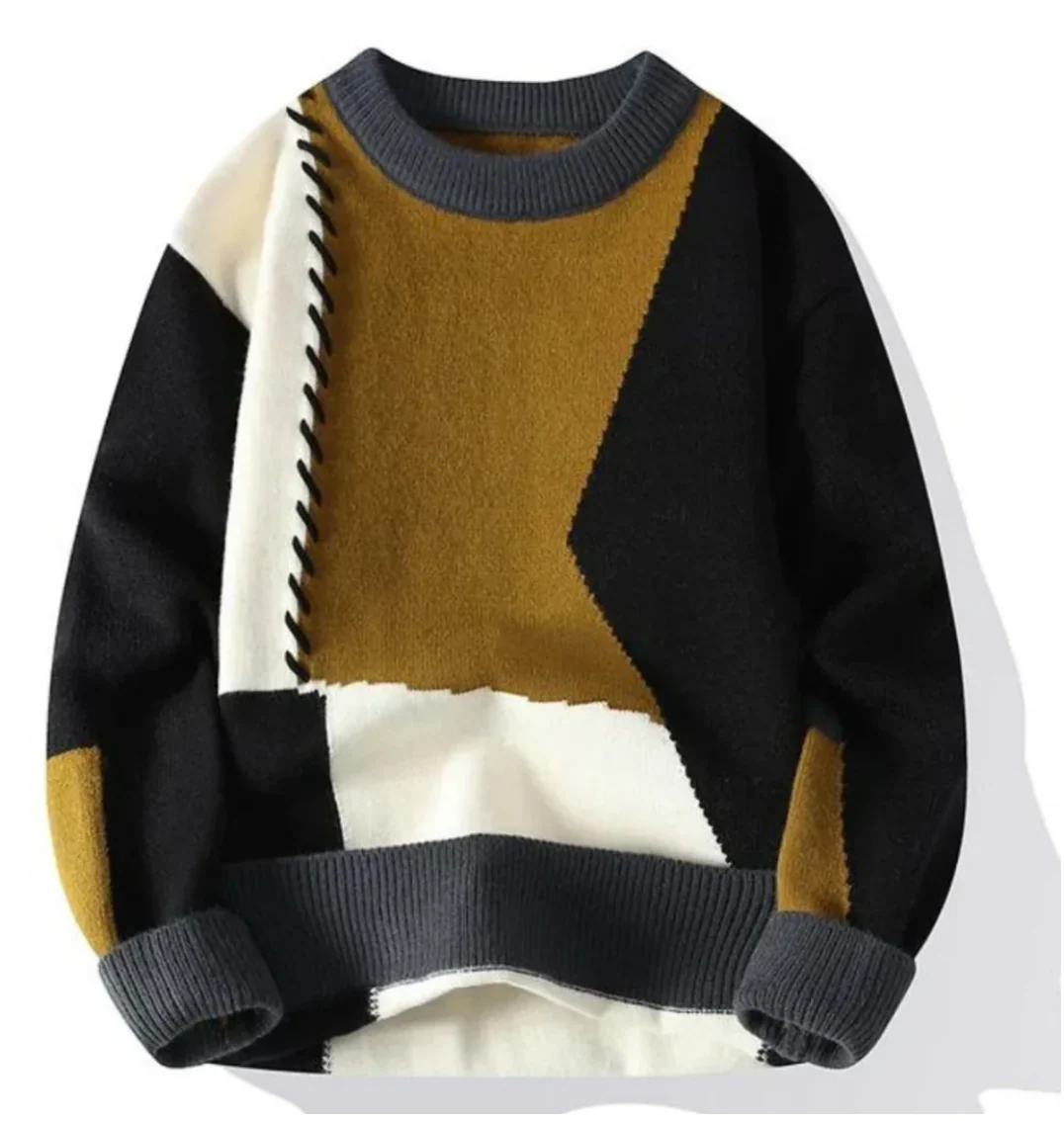 Ezra® | Retro Patchwork Sweater - Image 8
