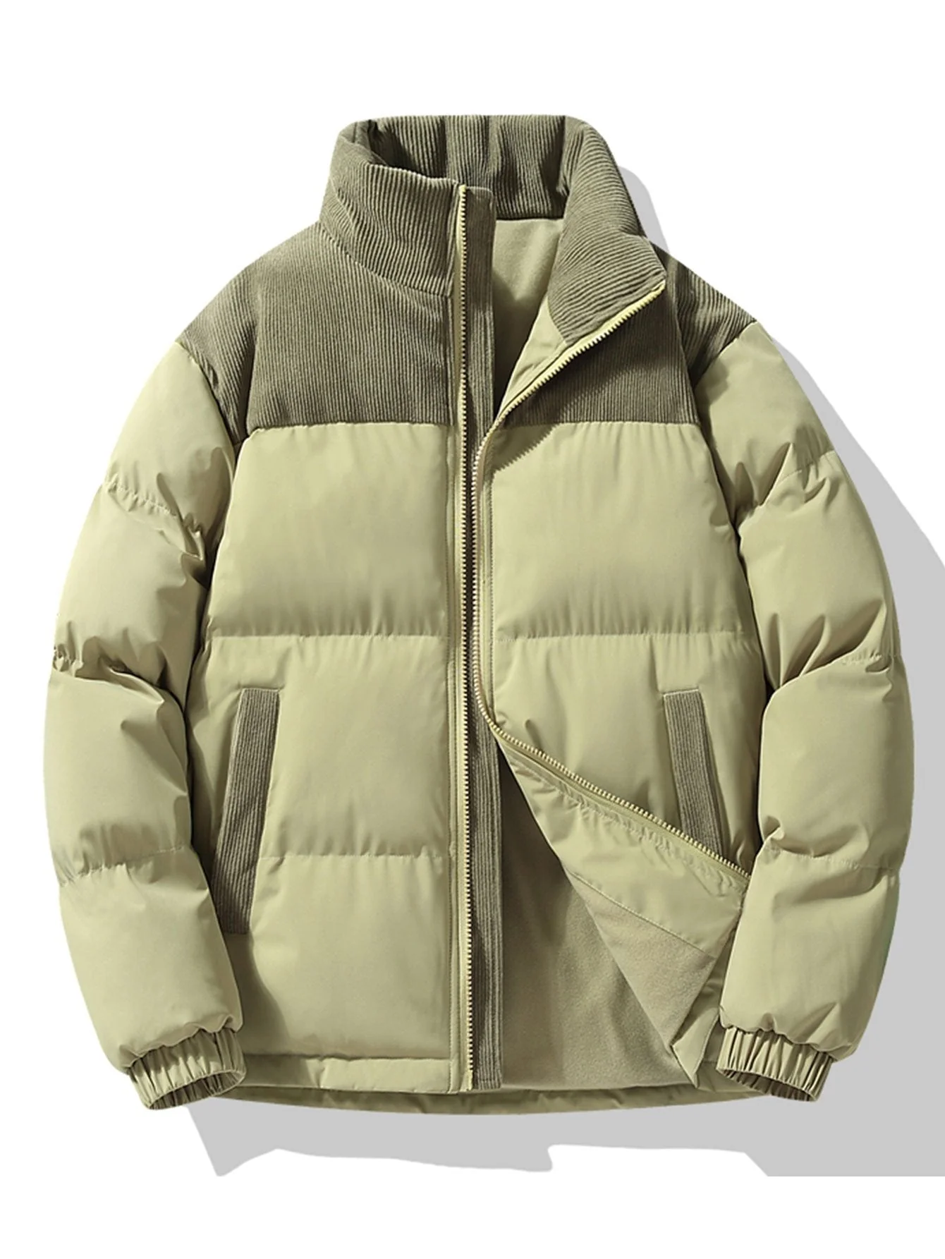Ezra | Corduroy Patchwork Puffer Jacket - Image 10