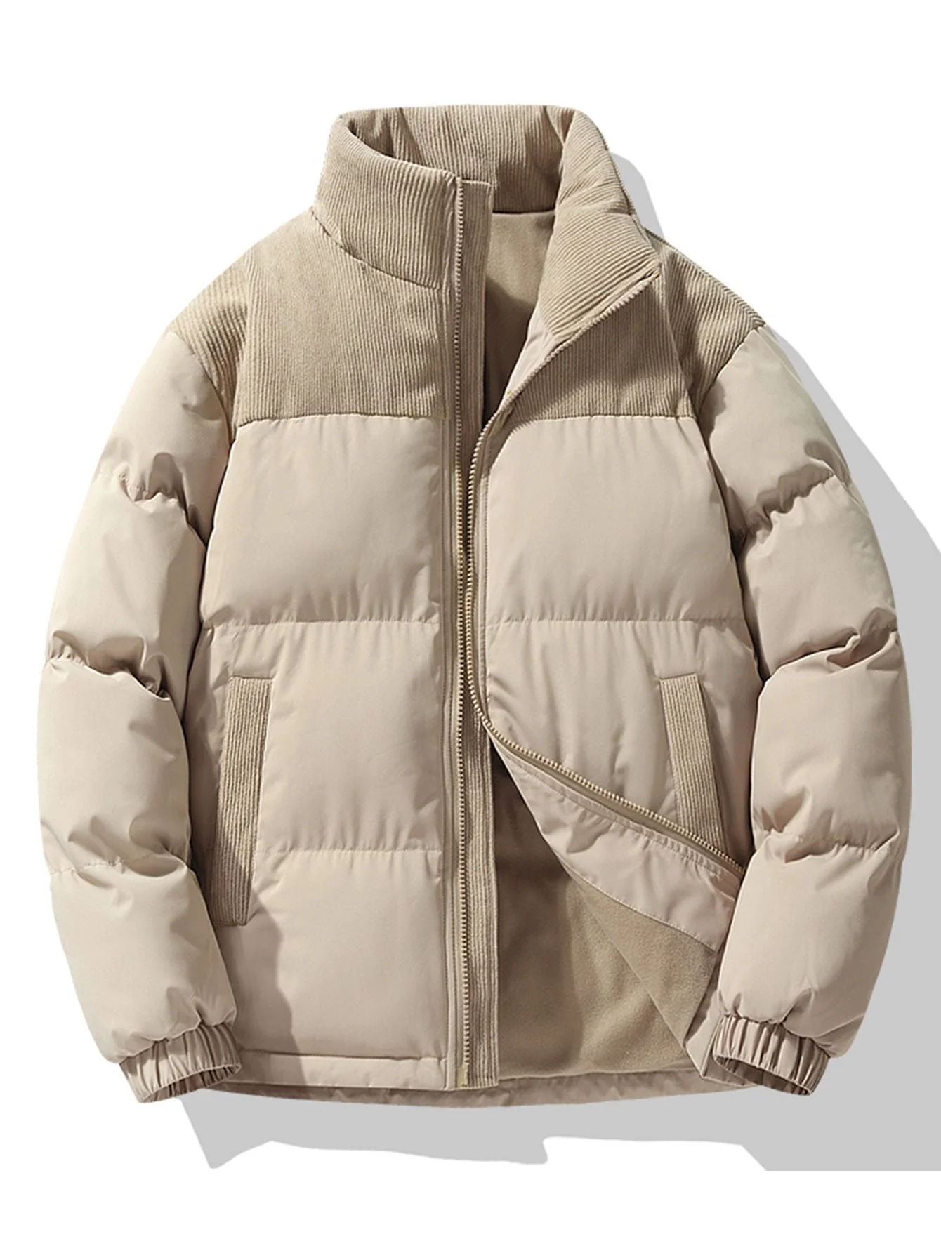 Ezra | Corduroy Patchwork Puffer Jacket - Image 7