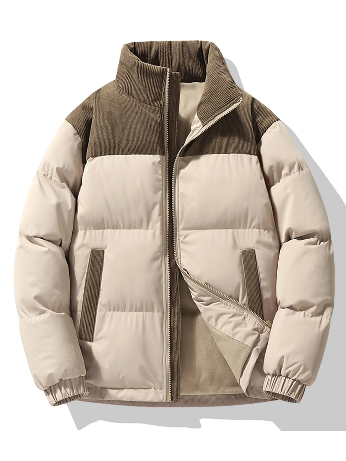 Ezra | Corduroy Patchwork Puffer Jacket - Image 8