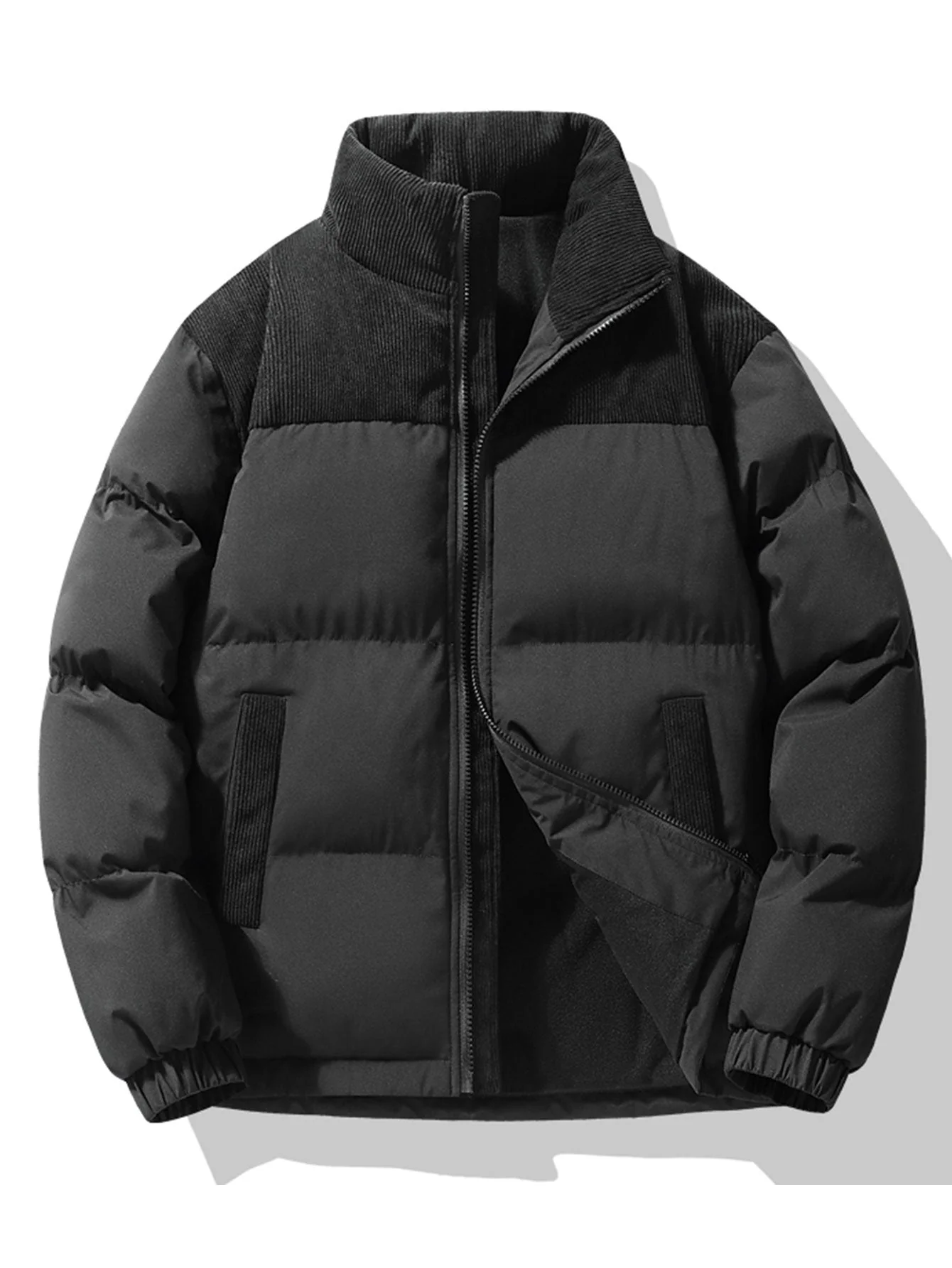 Ezra | Corduroy Patchwork Puffer Jacket - Image 9